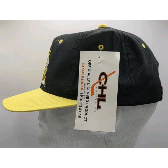 NWT Vintage Memphis Mississippi River Kings CHL Hockey Black Yellow Snapback Cap - Picture 5 of 9